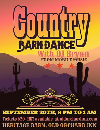Poster for Country Barn Dance with DJ Bryan