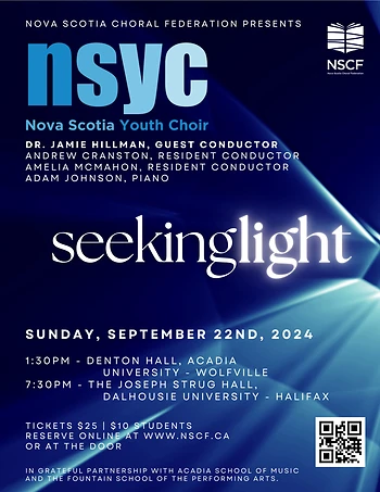 Poster for Seeking Light - Nova Scotia Youth Choir