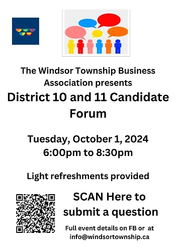 Poster for West Hants District 10 & 11 Candidates Forum