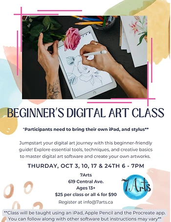 Poster for Beginner's Digital Art Class