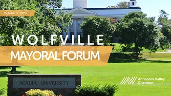 Poster for Wolfville Mayoral Candidate Forum