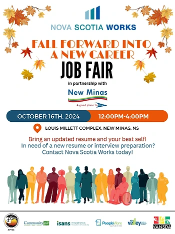 Poster for Fall Forward Into A New Career Job Fair