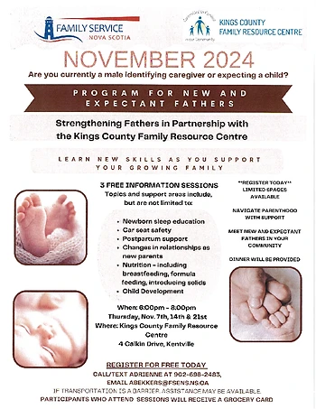 Poster for New & Expectant Male Identifying Caregivers