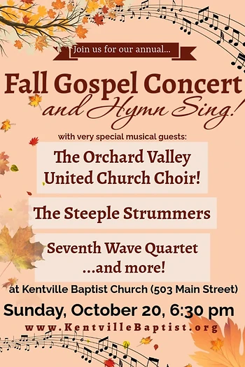 Poster for Fall Gospel Concert and Hymn Sing