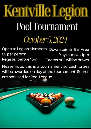 Poster for Pool tournament