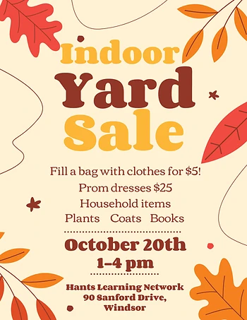 Poster for Indoor Yard Sale Fundraiser