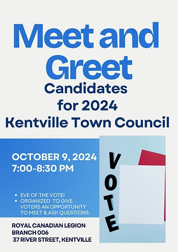 Poster for Meet the Candidates: Kentville