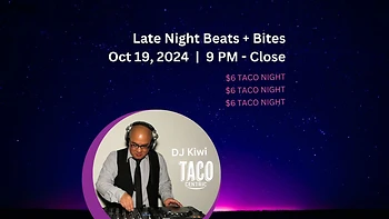 Poster for Late Night Beats + Bites