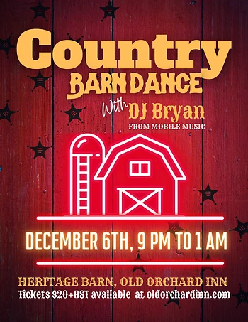 Poster for Country Barn Dance with DJ Bryan