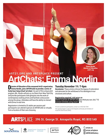 Poster for ArtChat with Art21 / Decolonize
