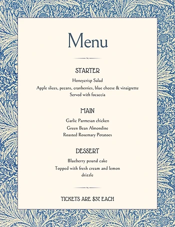 Poster for Pop up Dinner with Joanne McDow