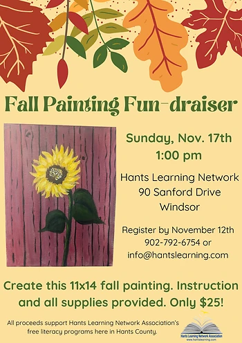 Poster for Fall Painting Fun-draiser
