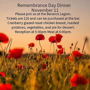 Poster for Remembrance Day Dinner