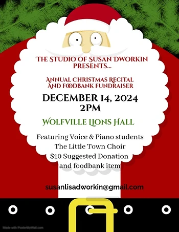 Poster for Christmas Recital and Fundraiser