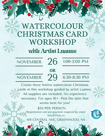 Poster for Watercolour Christmas Card Workshop