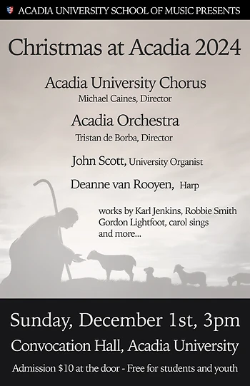 Poster for Christmas at Acadia - Acadia Chorus