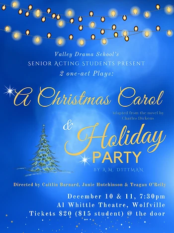 Poster for A Christmas Carol & Holiday Party