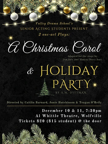 Poster for A Christmas Carol & Holiday Party