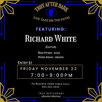 Poster for Richard White at Troy After Dark