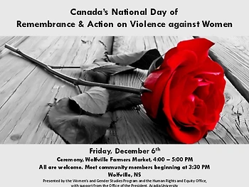 Poster for Canada's Violence Against Women Ceremony
