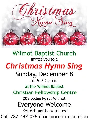 Poster for Christmas Hymn Sing