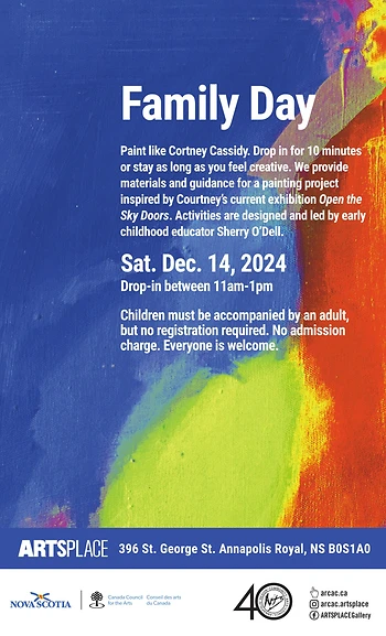 Poster for Family Day at ARTSPLACE / Paint like Cortney Cassidy