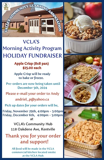 Poster for Apple Crisp Fundraiser
