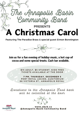 Poster for Annapolis Basin Community Band Holiday Concert