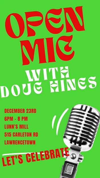 Poster for Tibbs Eve Open Mic with Doug Hines