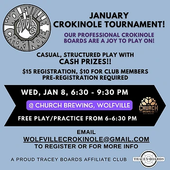 Poster for Recreational Crokinole Tournament