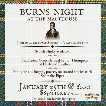 Poster for Robbie Burns Night