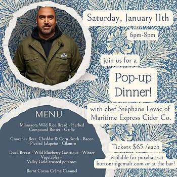 Poster for Pop Up Dinner: Stéphane Levac